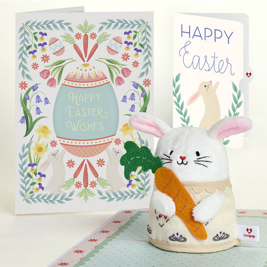 'Happy Easter Wishes' Bunny Plushpop Card and Sentiment Set