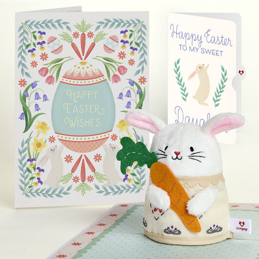 'Happy Easter Wishes' Bunny Plushpop Card and Sentiment Set for Daughter