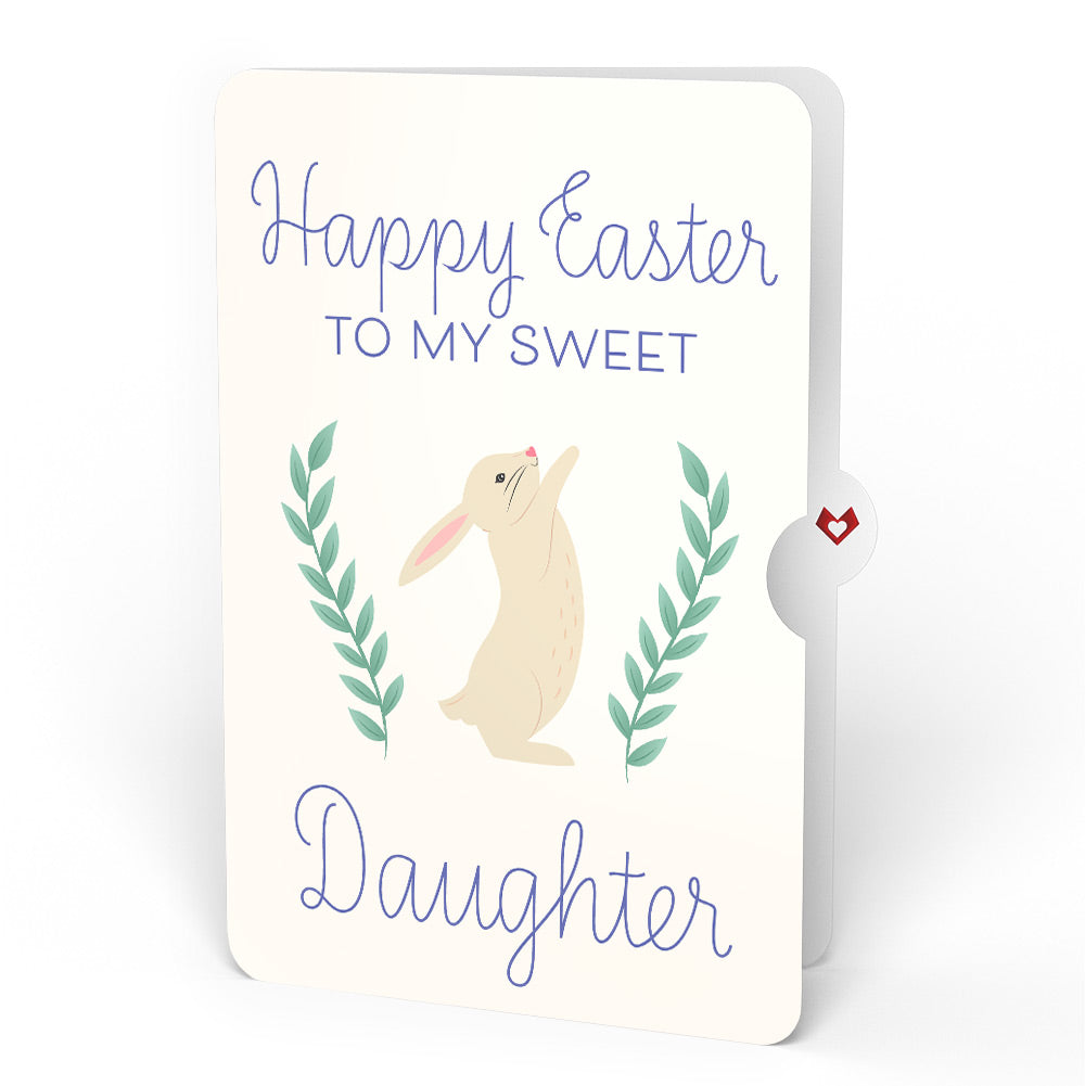 'Happy Easter Wishes' Bunny Plushpop Card and Sentiment Set for Daughter