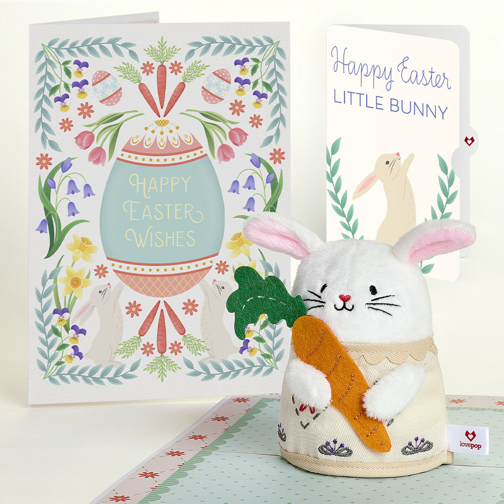 'Happy Easter Wishes' Bunny Plushpop Card and Sentiment Set for Kid