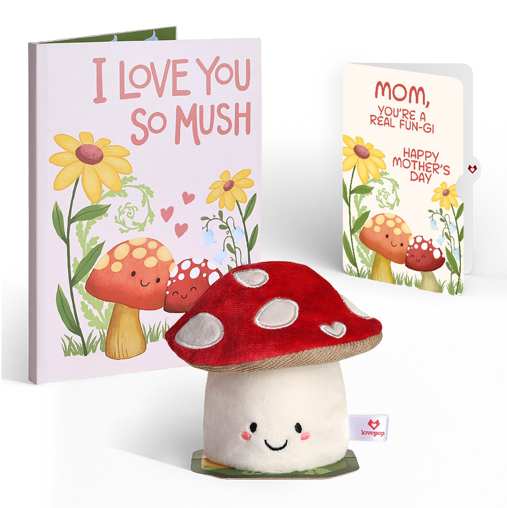 'Love You So Mush' Mother’s Day Plushpop Card and Meadow Fun-gi Mushroom Sentiment Set for Mom