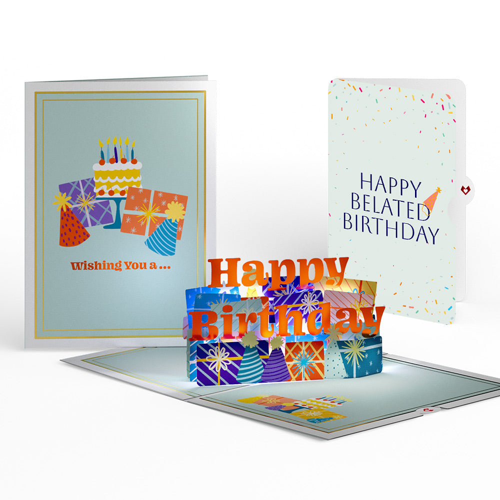 Wishing You a Happy Belated Birthday Music and Lights Pop-Up Card and Sentiment Set