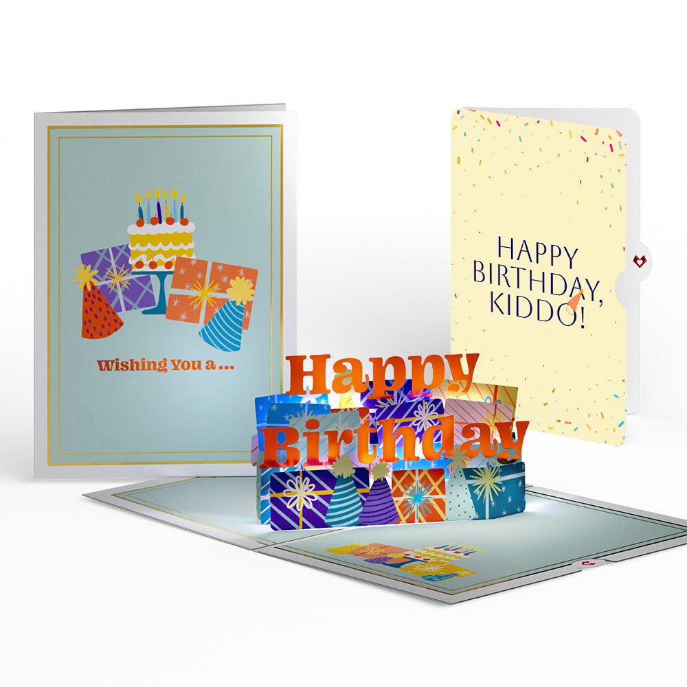 Wishing You a Happy Birthday Music and Lights Pop-Up Card and Sentiment Set for Kid