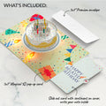 Happy Belated Birthday Confetti Cake Music and Lights Pop-Up Card and Sentiment Set