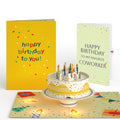Happy Birthday Confetti Cake Music and Lights Pop-Up Card and Sentiment Set for Co-Worker