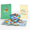Happy Birthday Balloons Music and Lights Pop-Up Card and Sentiment Set for Girlfriend