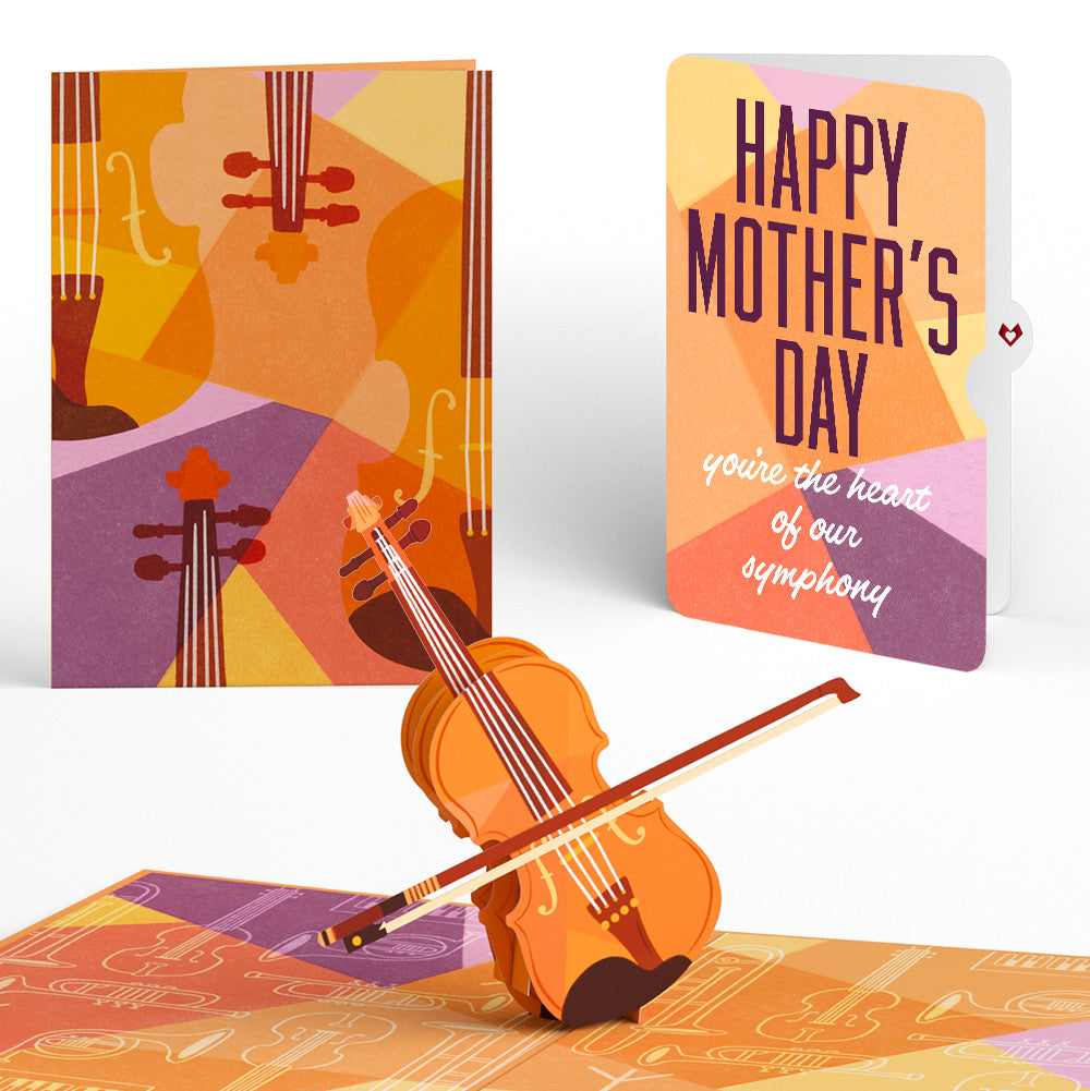 Violin Mother’s Day Pop-Up Card and Sentiment Set for Mom