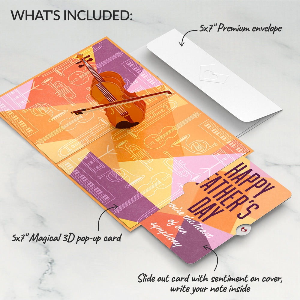 Violin Father’s Day Pop-Up Card and Sentiment Set for Dad