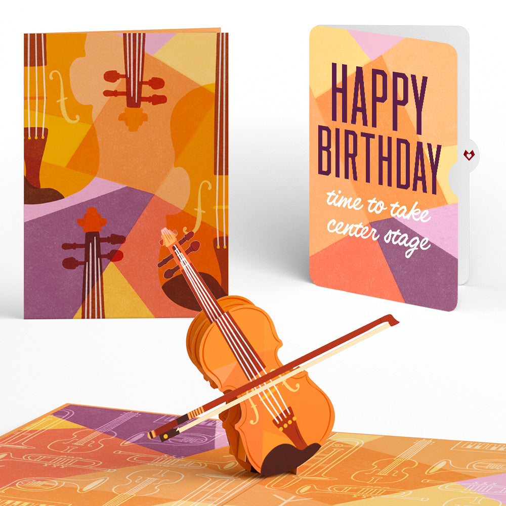 Violin Birthday Pop-Up Card and Sentiment Set