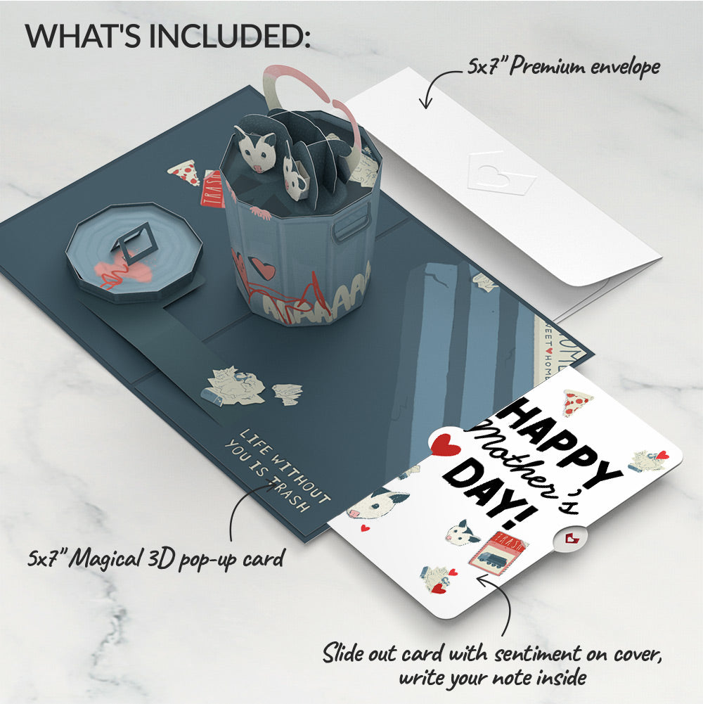 Life Without You Is Trash Possums Mother’s Day Pop-Up Card and Sentiment Set