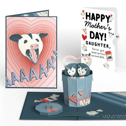 Life Without You Is Trash Possums Mother’s Day Pop-Up Card and Sentiment Set for Daughter