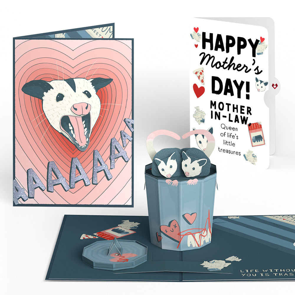 Life Without You Is Trash Possums Mother’s Day Pop-Up Card and Sentiment Set for Mother-in-Law