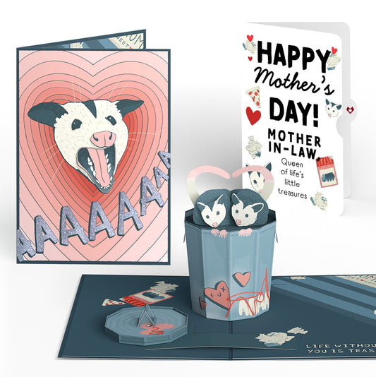 Life Without You Is Trash Possums Mother’s Day Pop-Up Card and Sentiment Set for Mother-in-Law