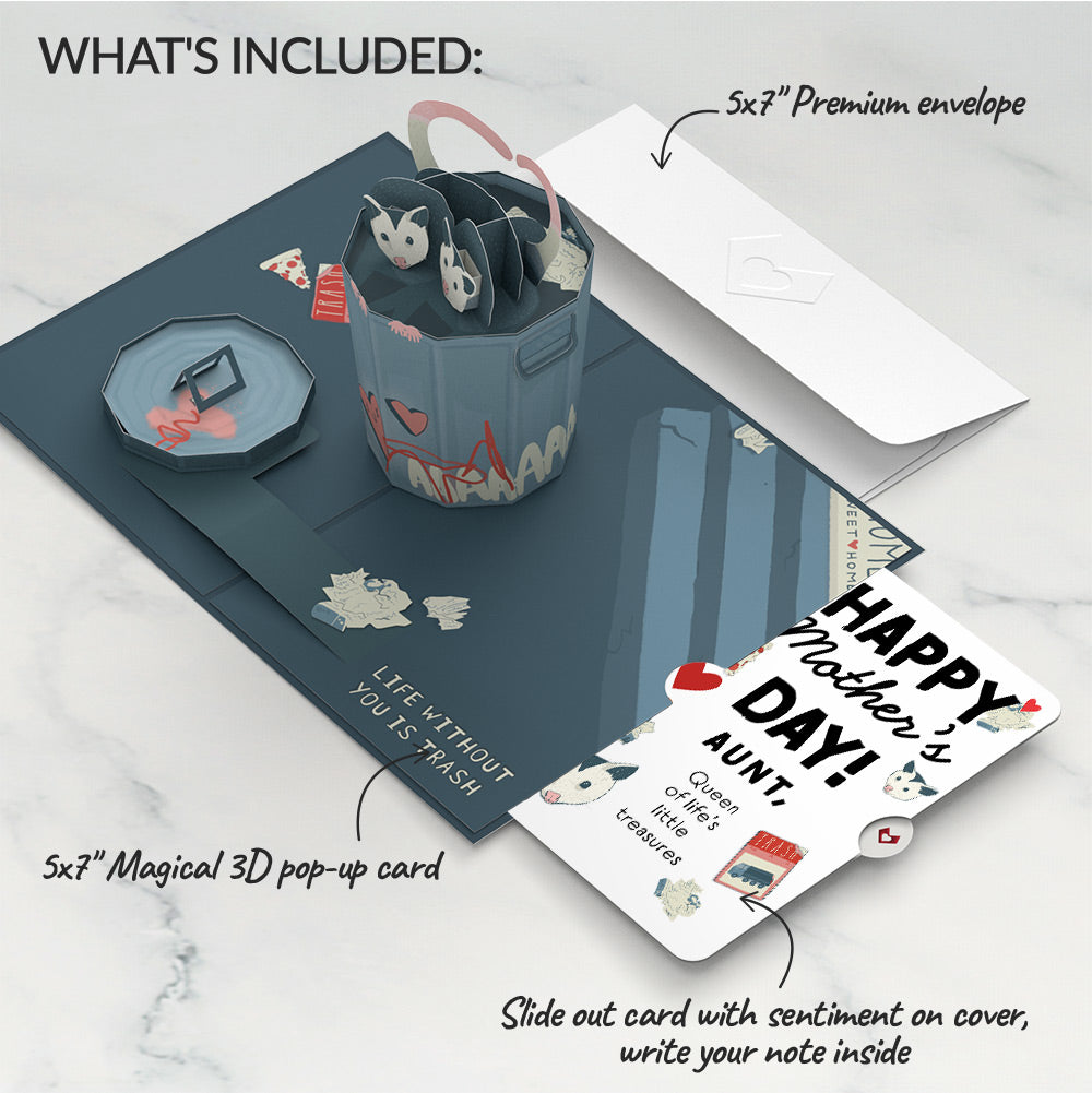 Life Without You Is Trash Possums Mother’s Day Pop-Up Card and Sentiment Set for Aunt
