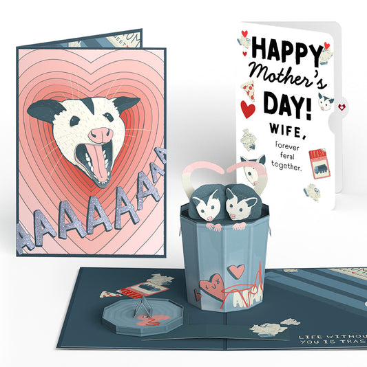 Life Without You Is Trash Possums Mother’s Day Pop-Up Card and Sentiment Set for Wife