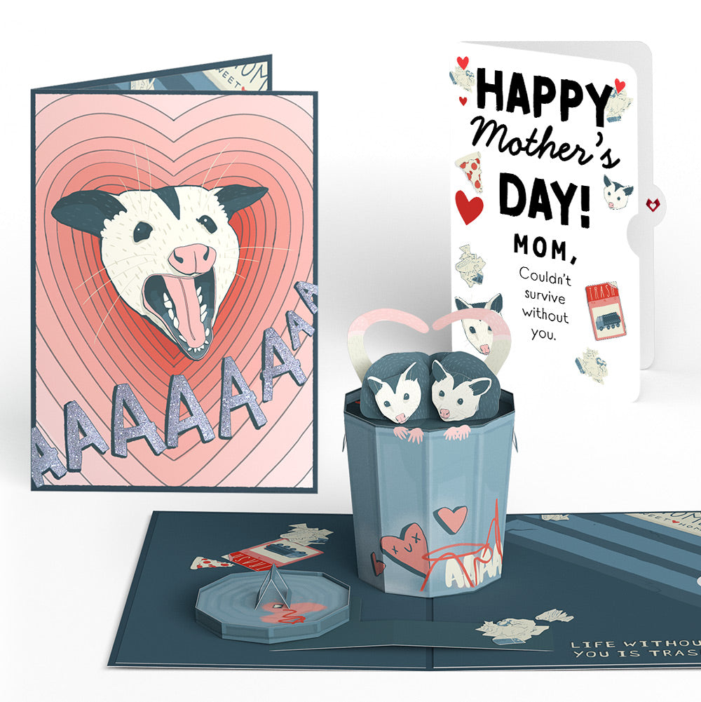 Life Without You Is Trash Possums Mother’s Day Pop-Up Card and Sentiment Set for Mom
