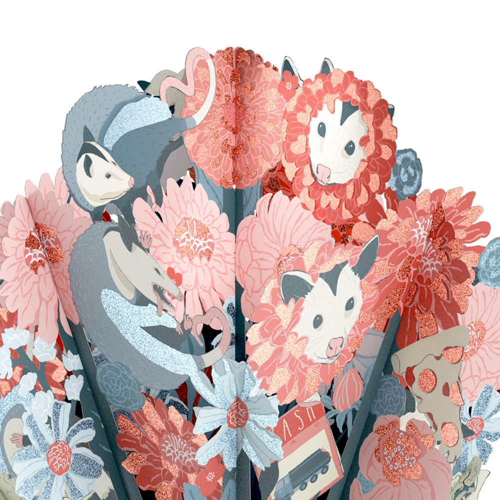 Party Possums Mother’s Day Glitter Bouquet and Sentiment Set for Grandmother