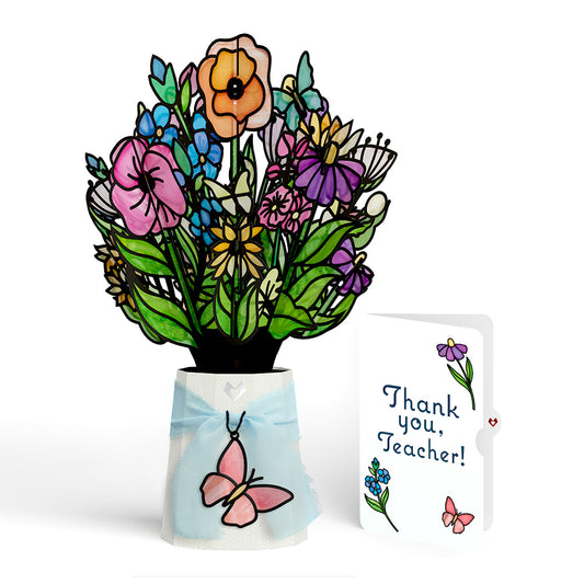 Garden Glow Thank You Suncatcher Bouquet and Sentiment Set for Teacher