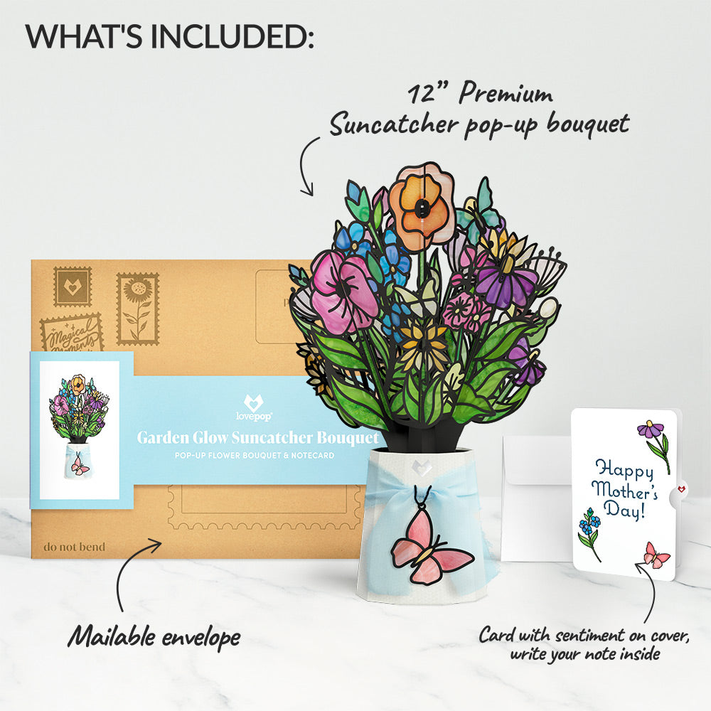 Garden Glow Mother’s Day Suncatcher Bouquet and Sentiment Set for Mom