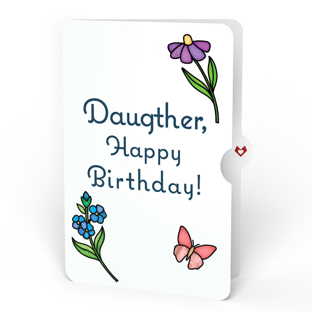 Garden Glow Birthday Suncatcher Bouquet and Sentiment Set for Daughter