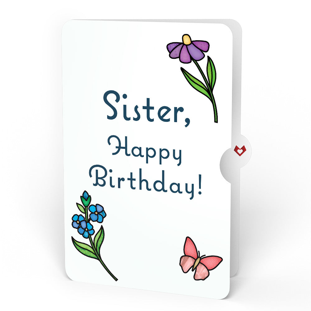 Garden Glow Birthday Suncatcher Bouquet and Sentiment Set for Sister