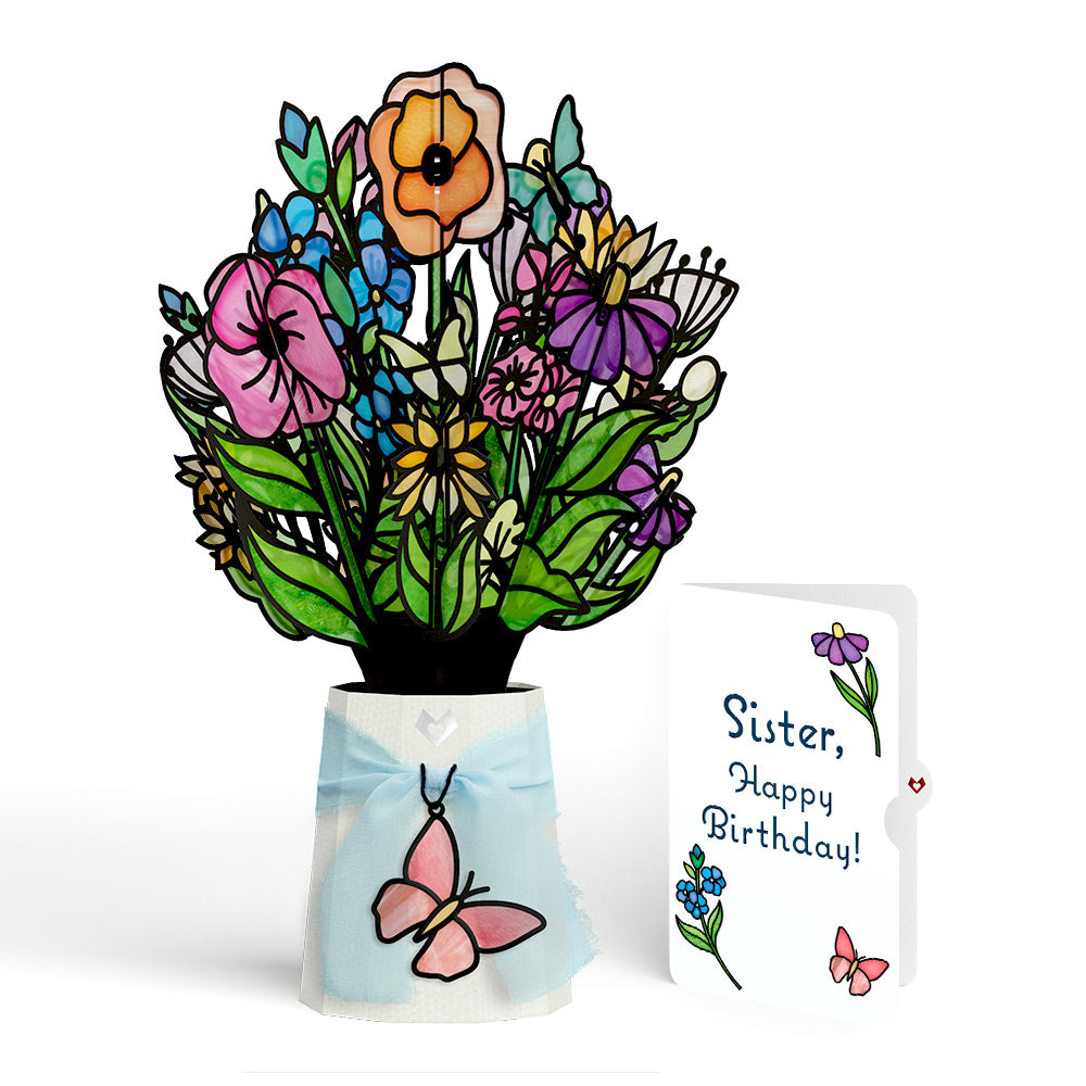 Garden Glow Birthday Suncatcher Bouquet and Sentiment Set for Sister