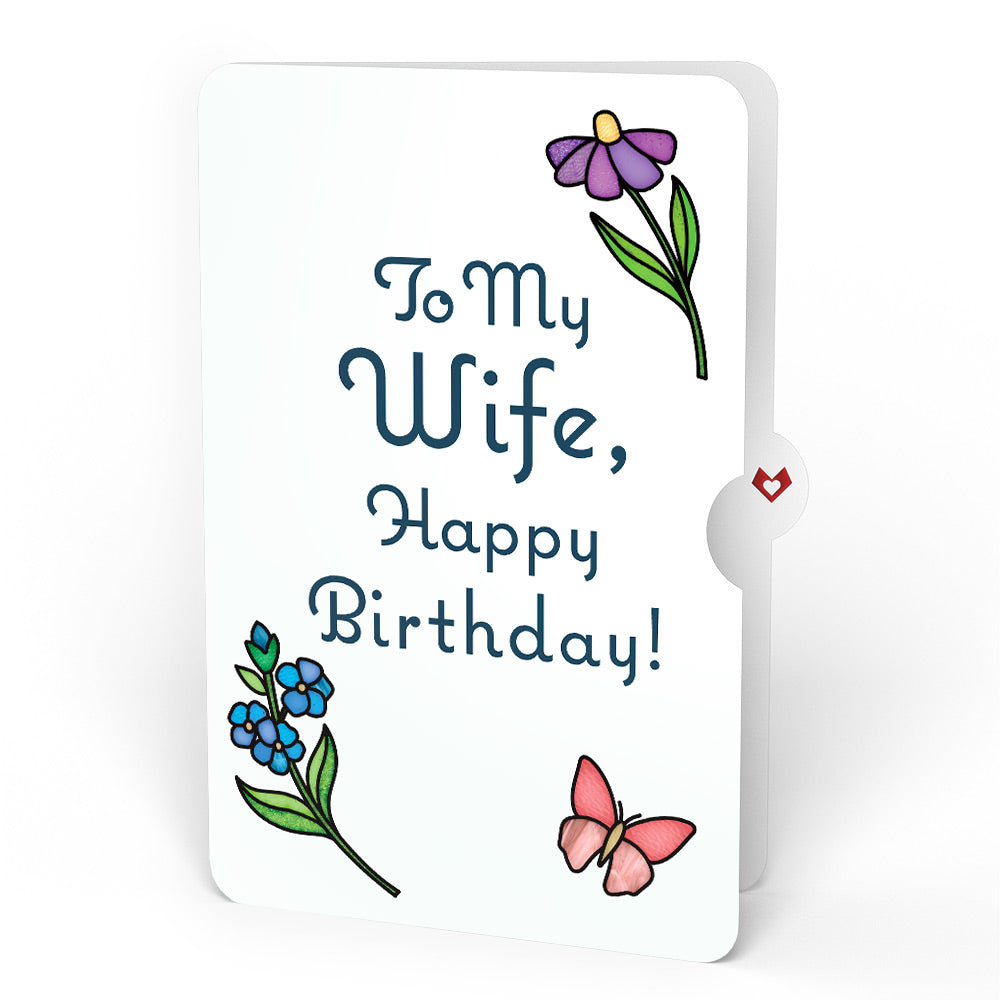 Garden Glow Birthday Suncatcher Bouquet and Sentiment Set for Wife