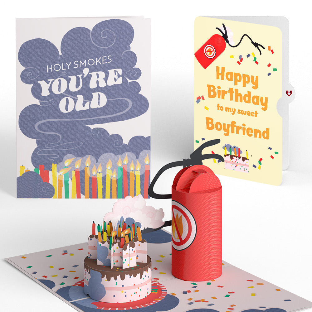 Holy Smokes You're Old Birthday Pop-Up Card and Sentiment Set for Boyfriend