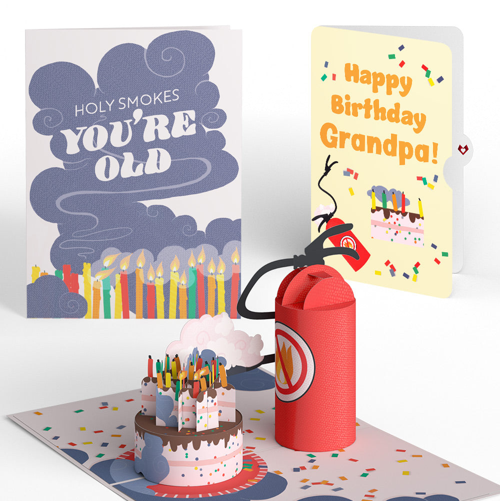 Holy Smokes You're Old Birthday Pop-Up Card and Sentiment Set for Grandfather