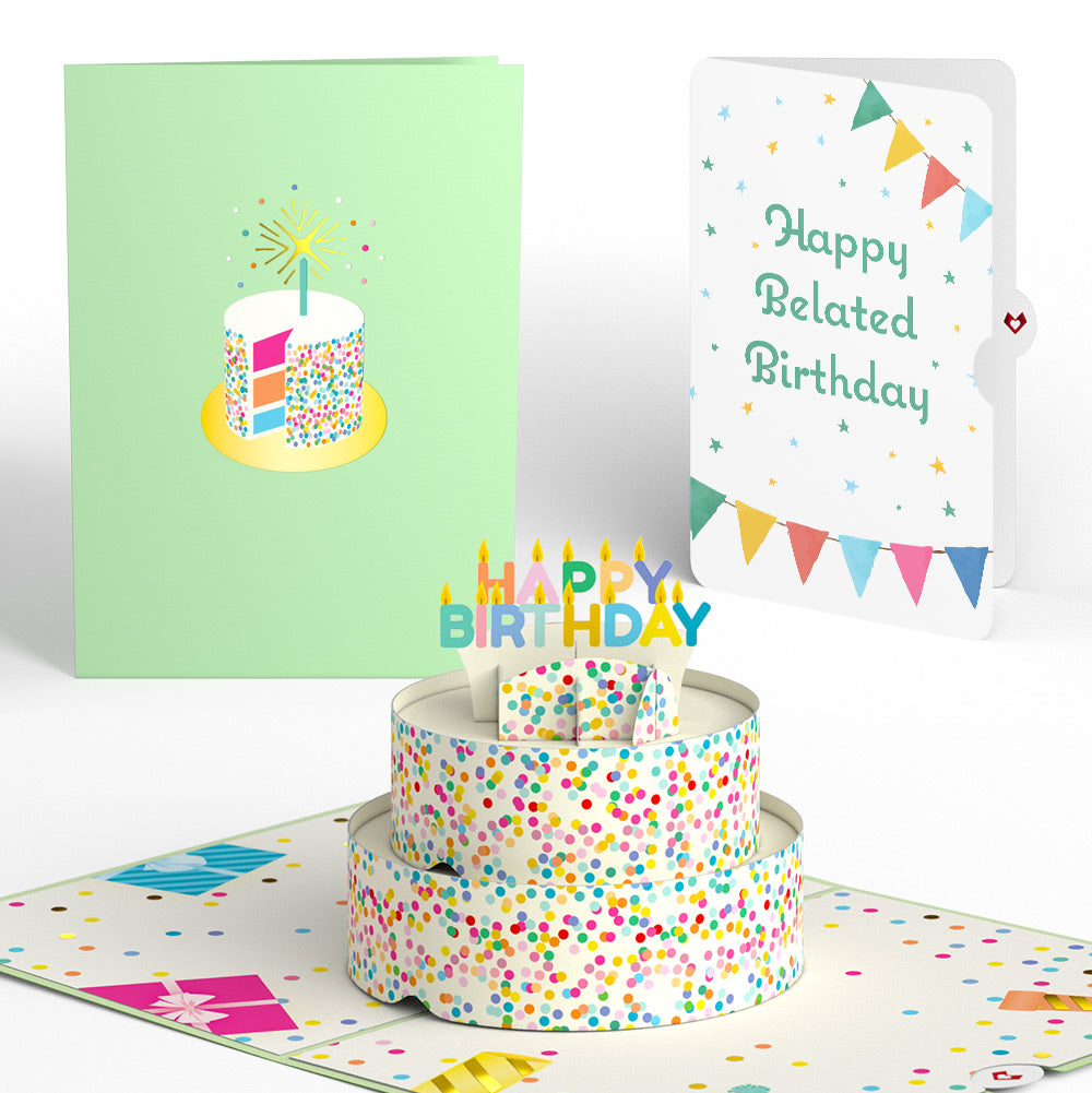 Sprinkles Belated Birthday Cake Pop-Up Card and Sentiment Set