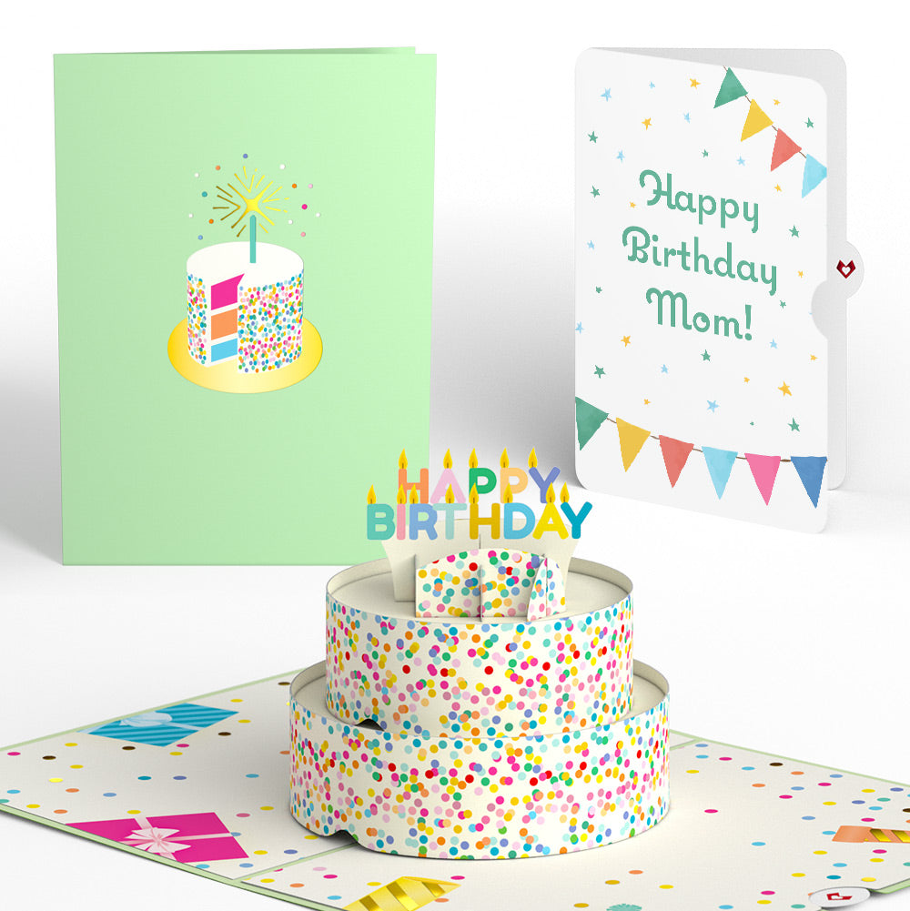 Sprinkles Birthday Cake Pop-Up Card and Sentiment Set for Mom
