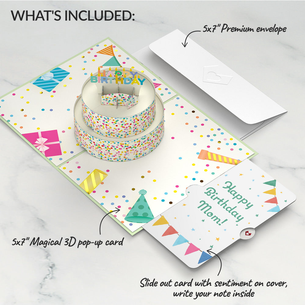 Sprinkles Birthday Cake Pop-Up Card and Sentiment Set for Mom