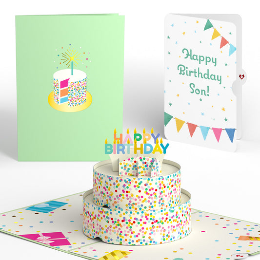 Sprinkles Birthday Cake Pop-Up Card and Sentiment Set for Son