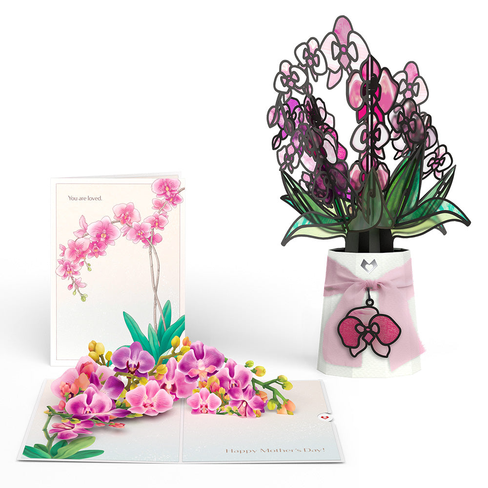 Mother’s Day Orchid Pop-Up Card & Suncatcher Bouquet Bundle