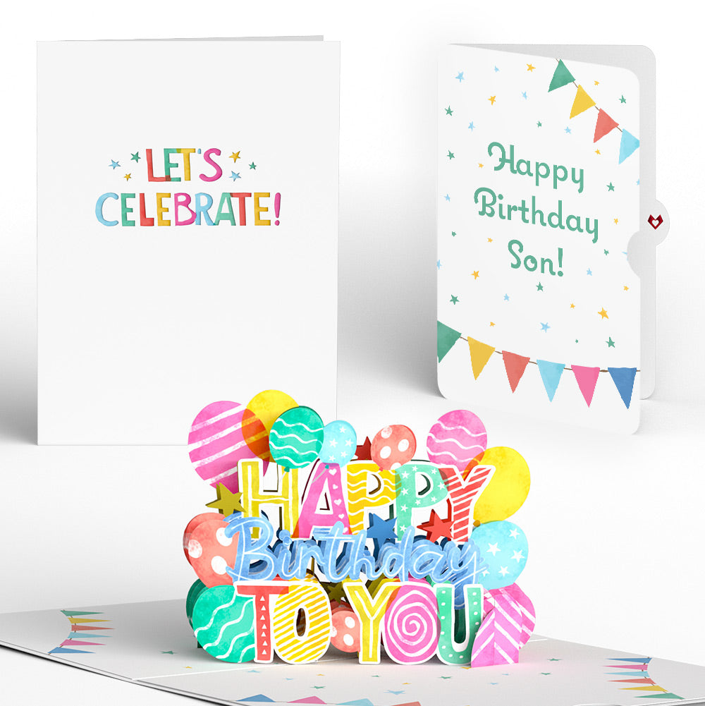 Let's Celebrate Birthday Pop-Up Card and Sentiment Set for Son