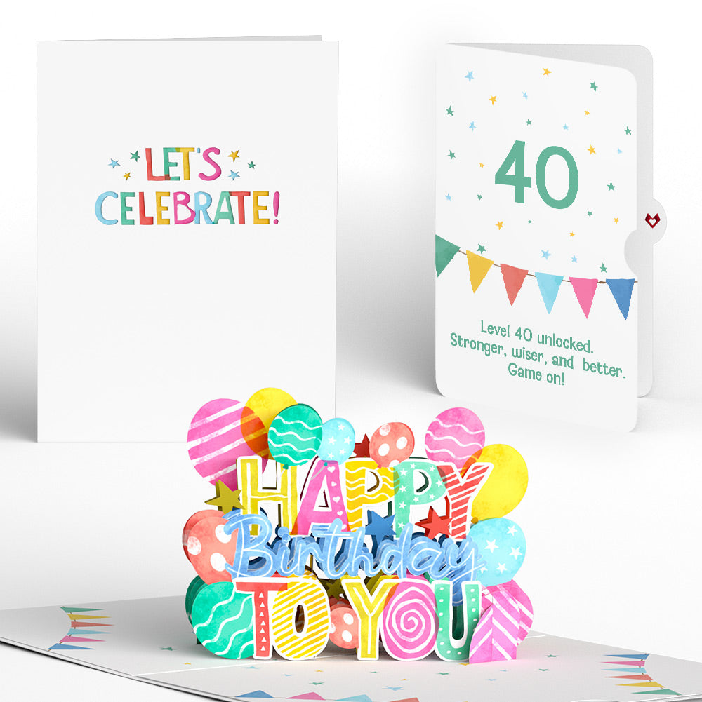 Let's Celebrate 40th Birthday Pop-Up Card and Sentiment Set