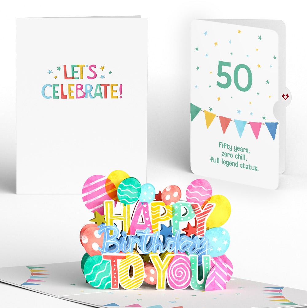 Let's Celebrate 50th Birthday Pop-Up Card and Sentiment Set