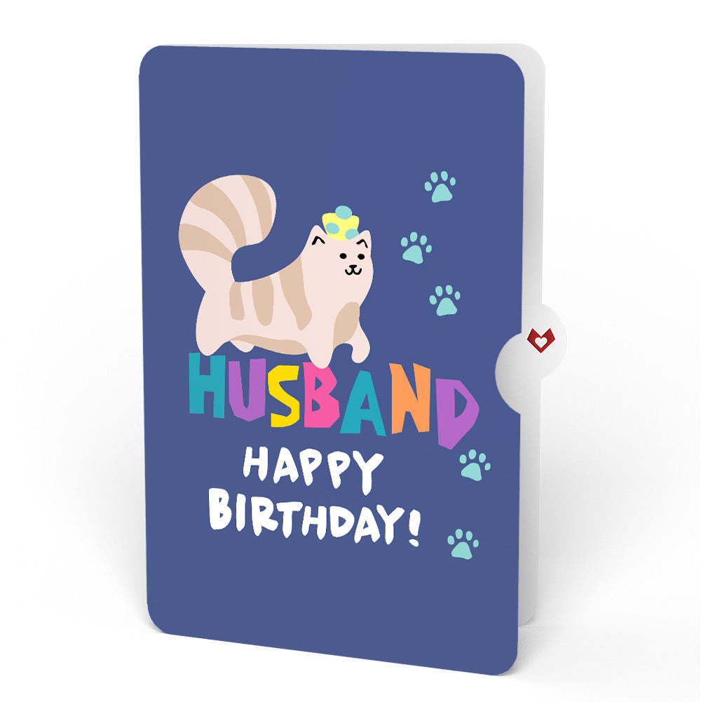 Happy Birthday Cats Pop-Up Card and Sentiment Set for Husband