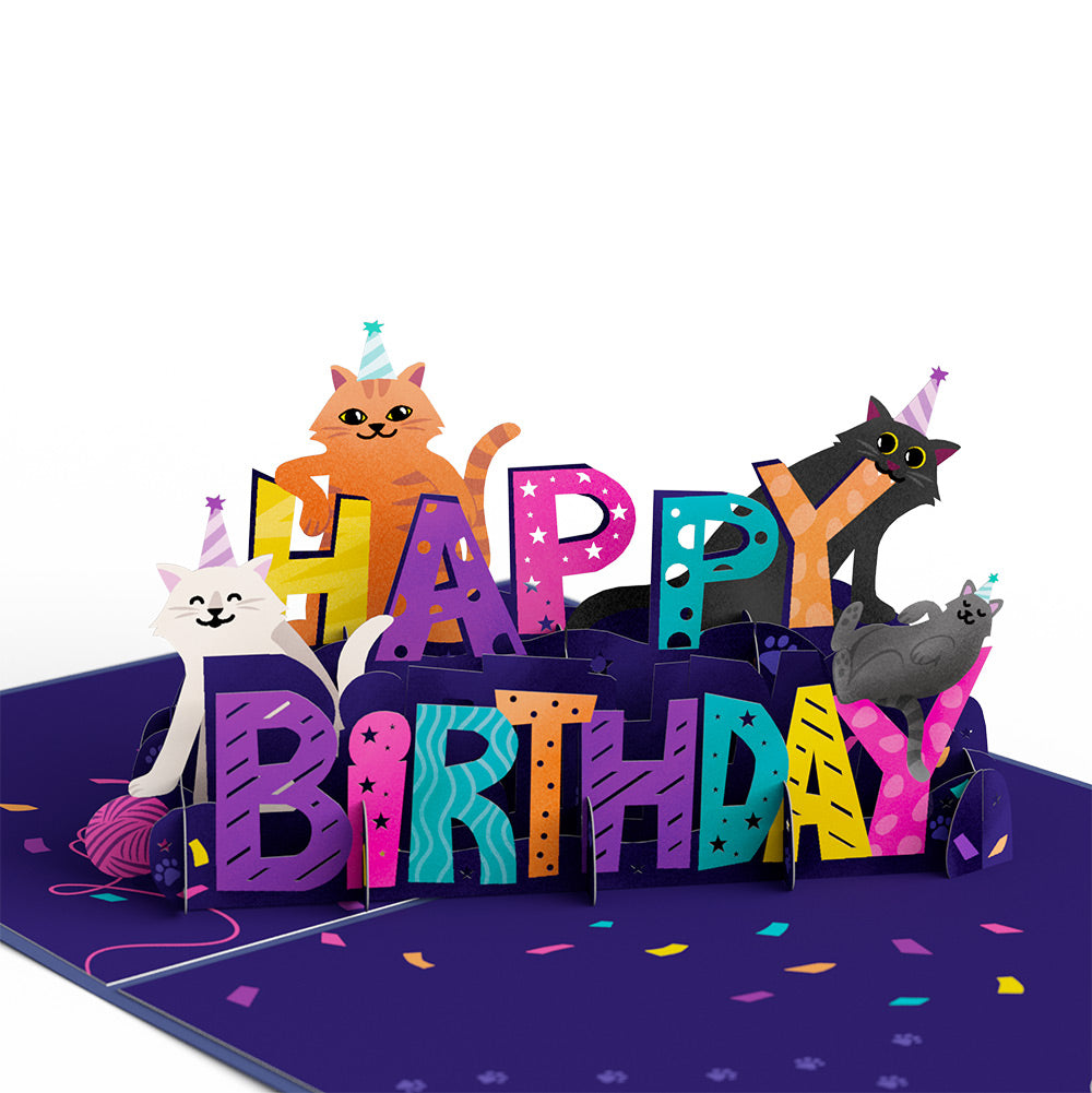 Happy Birthday Cats Pop-Up Card and Sentiment Set for Sister