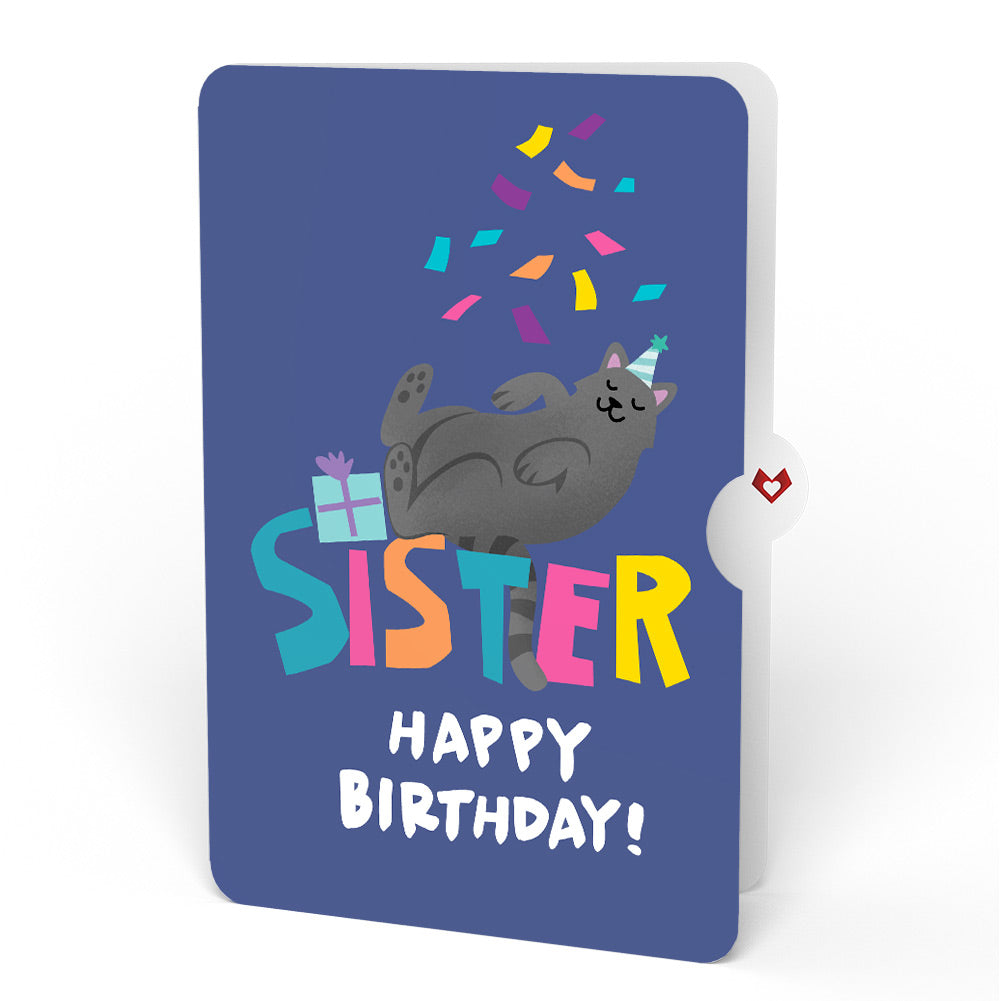 Happy Birthday Cats Pop-Up Card and Sentiment Set for Sister