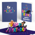 Happy Birthday Cats Pop-Up Card and Sentiment Set for Boyfriend