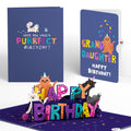 Happy Birthday Cats Pop-Up Card and Sentiment Set for Granddaughter