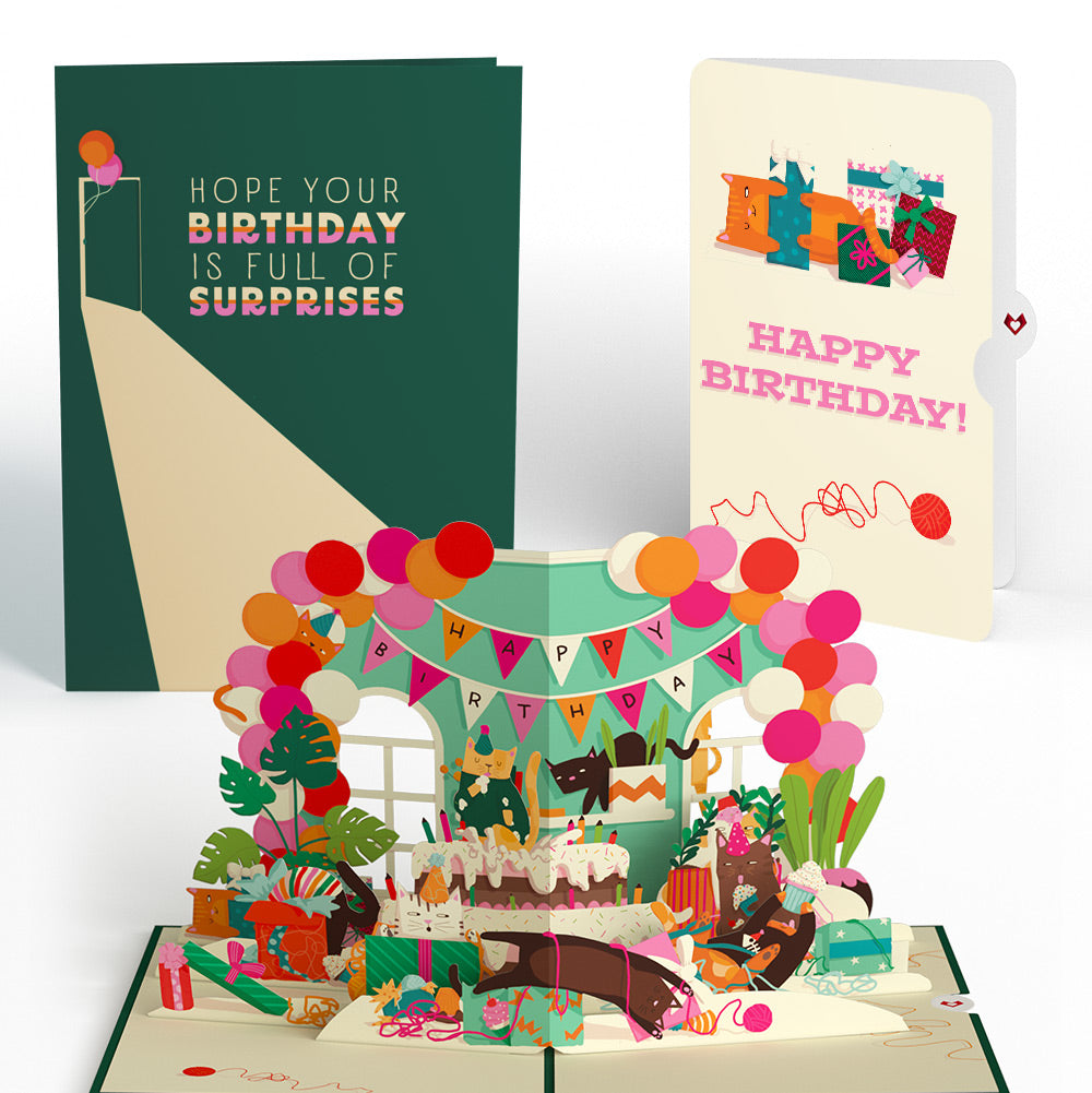 Party Cats Birthday Pop-Up Card and Sentiment Set