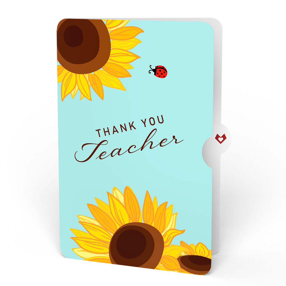 Sunflower Bloom Thank You Pop-Up Card and Sentiment Set for Teacher