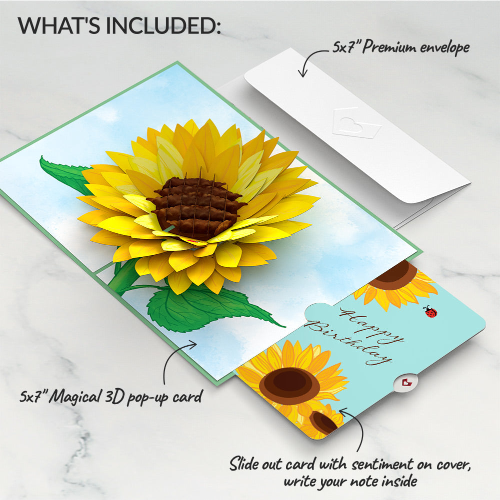 Sunflower Bloom Birthday Pop-Up Card and Sunflowers Sentiment Set