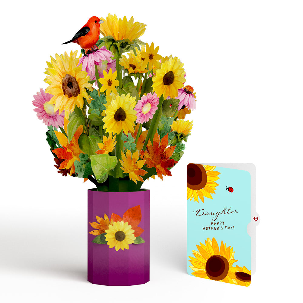 Golden Sunflower Mother’s Day Bouquet and Sentiment Set for Daughter