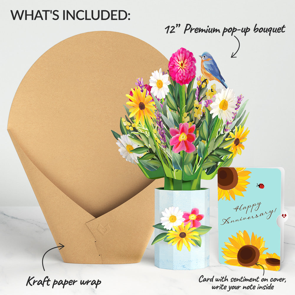 Black-Eyed Susan Anniversary Bouquet and Sentiment Set