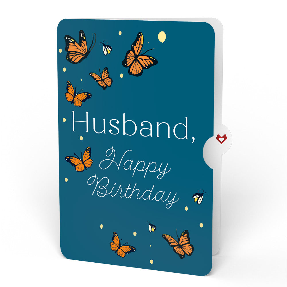 Thinking of You Butterfly Jar Birthday Light-Up Pop-Up Card and Sentiment Set for Husband