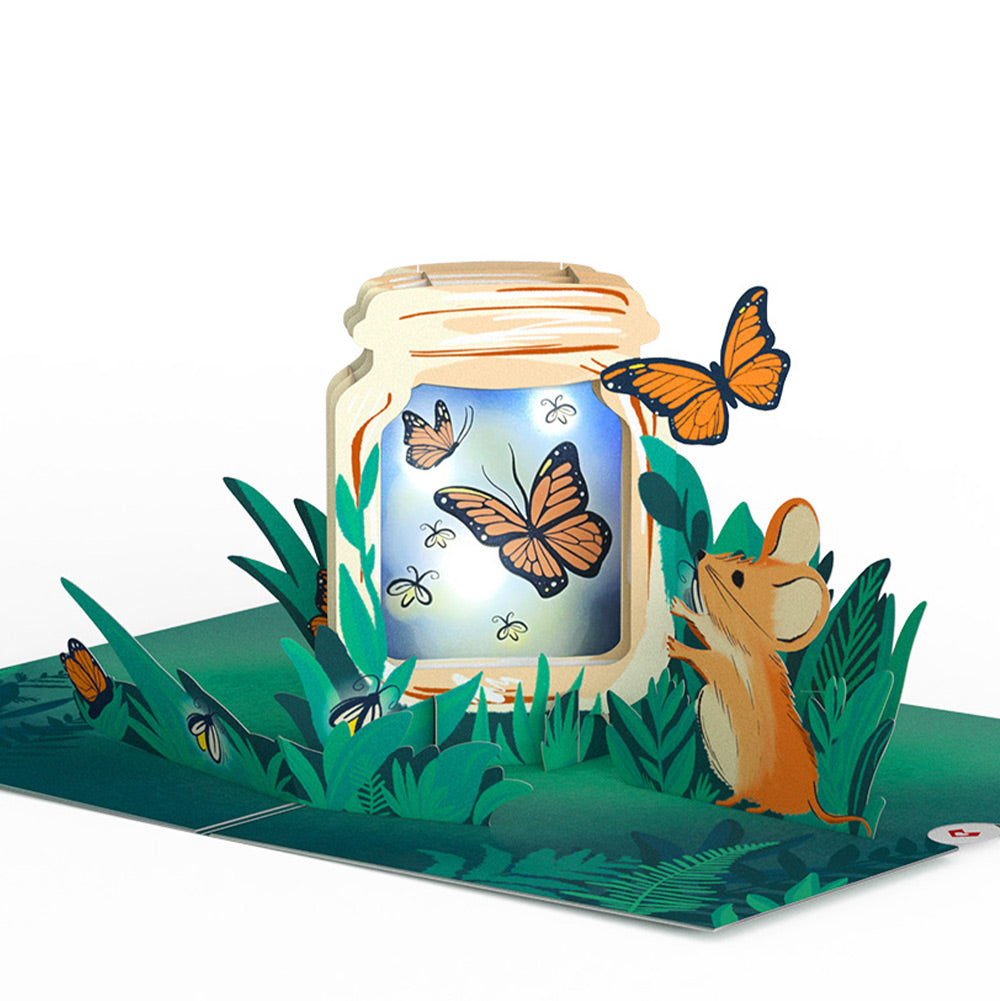 Thinking of You Butterfly Jar Birthday Light-Up Pop-Up Card and Sentiment Set for Mom