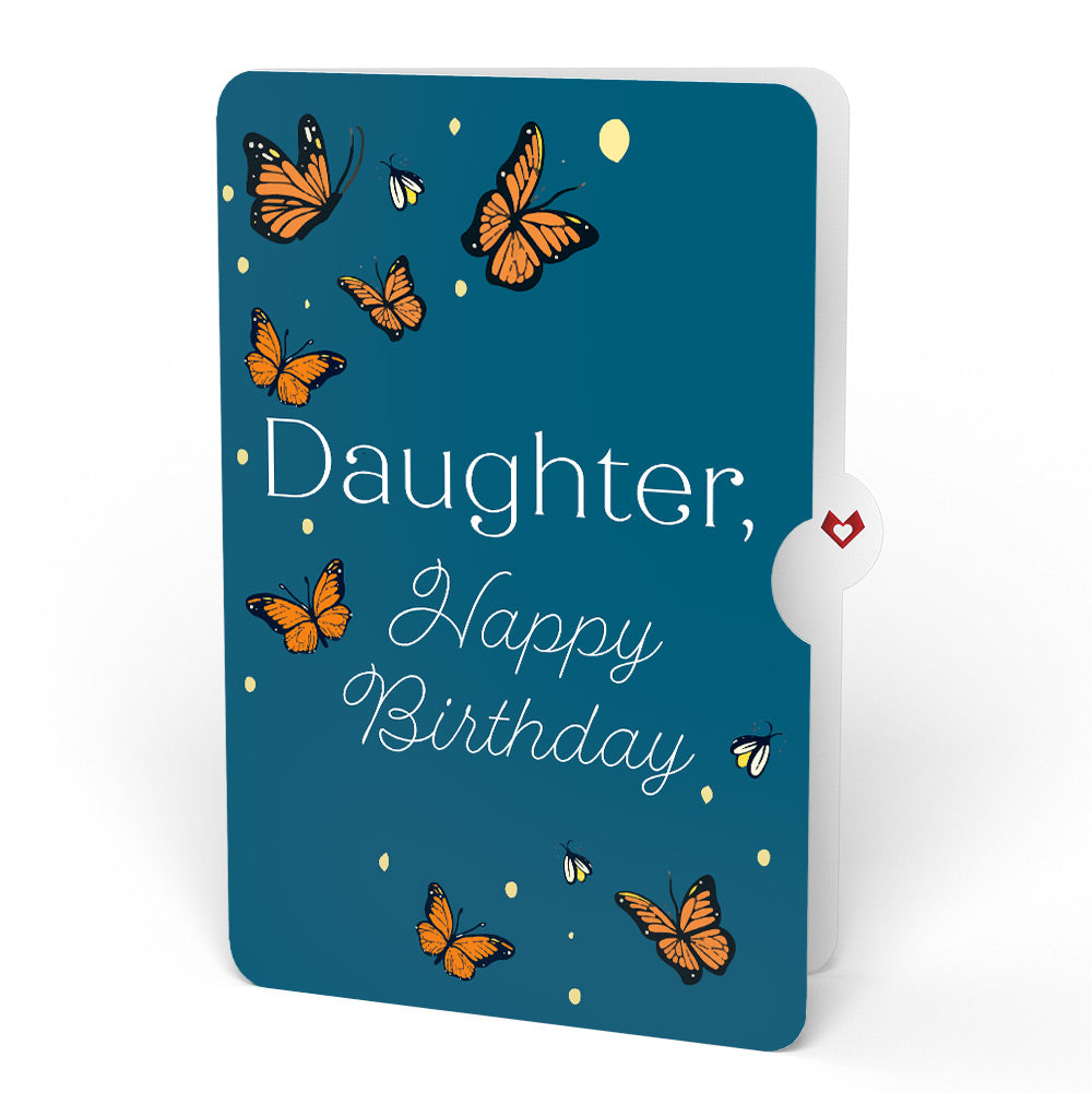 Thinking of You Butterfly Jar Birthday Light-Up Pop-Up Card and Sentiment Set for Daughter